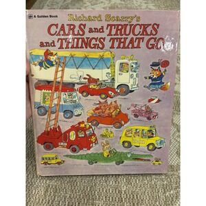 CARS AND TRUCKS AND THINGS THAT GO By Richard Scarry Hardcover Children's Book